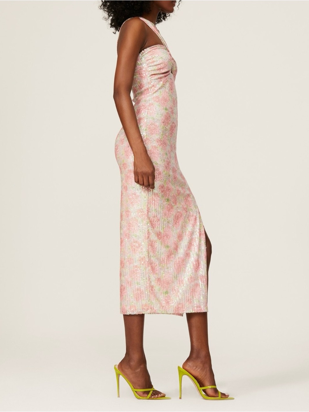 Saylor Faena Sequin Halter Midi Dress Size M View 3